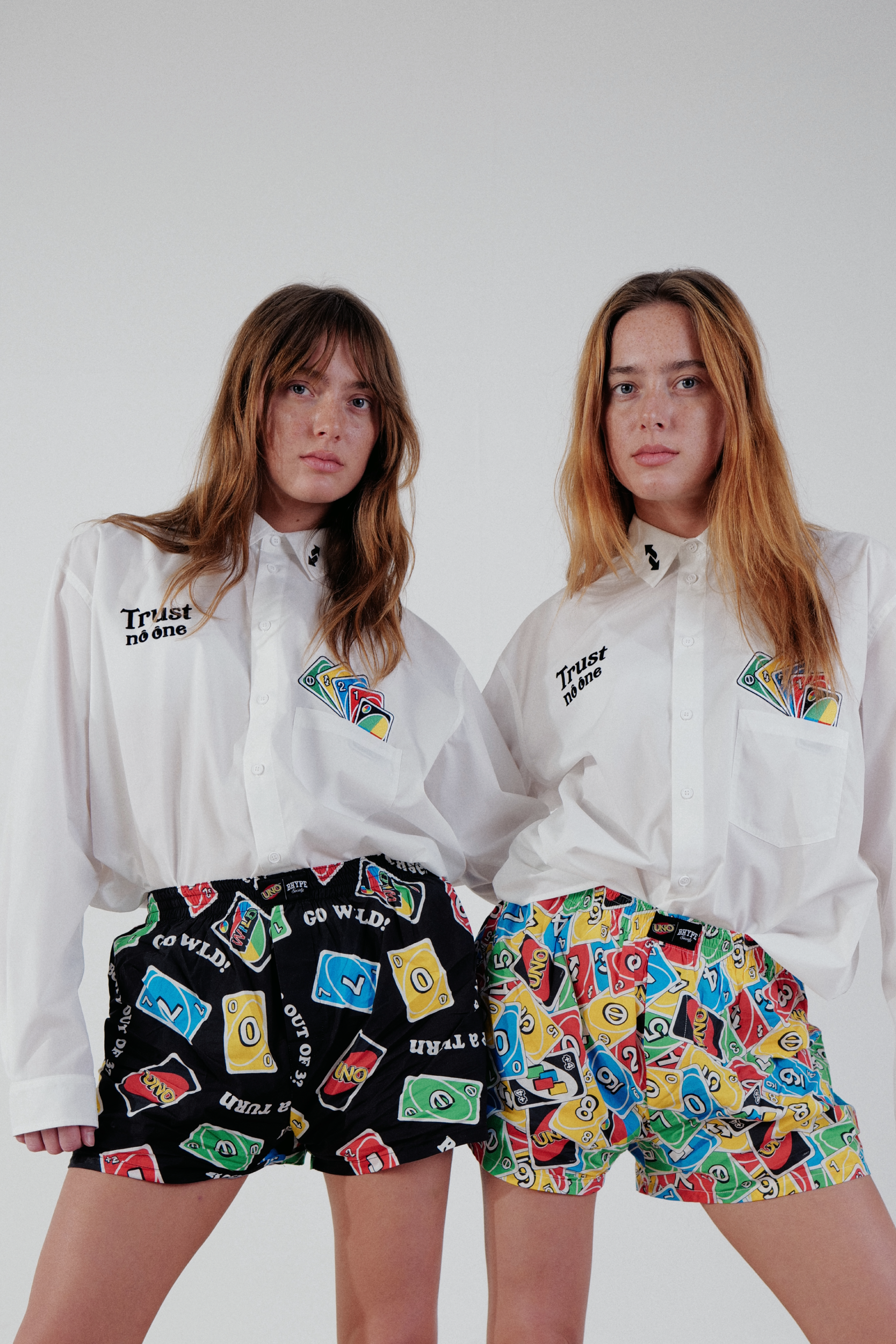 BHYPE x UNO® Trust No One White Embroidered Shirt