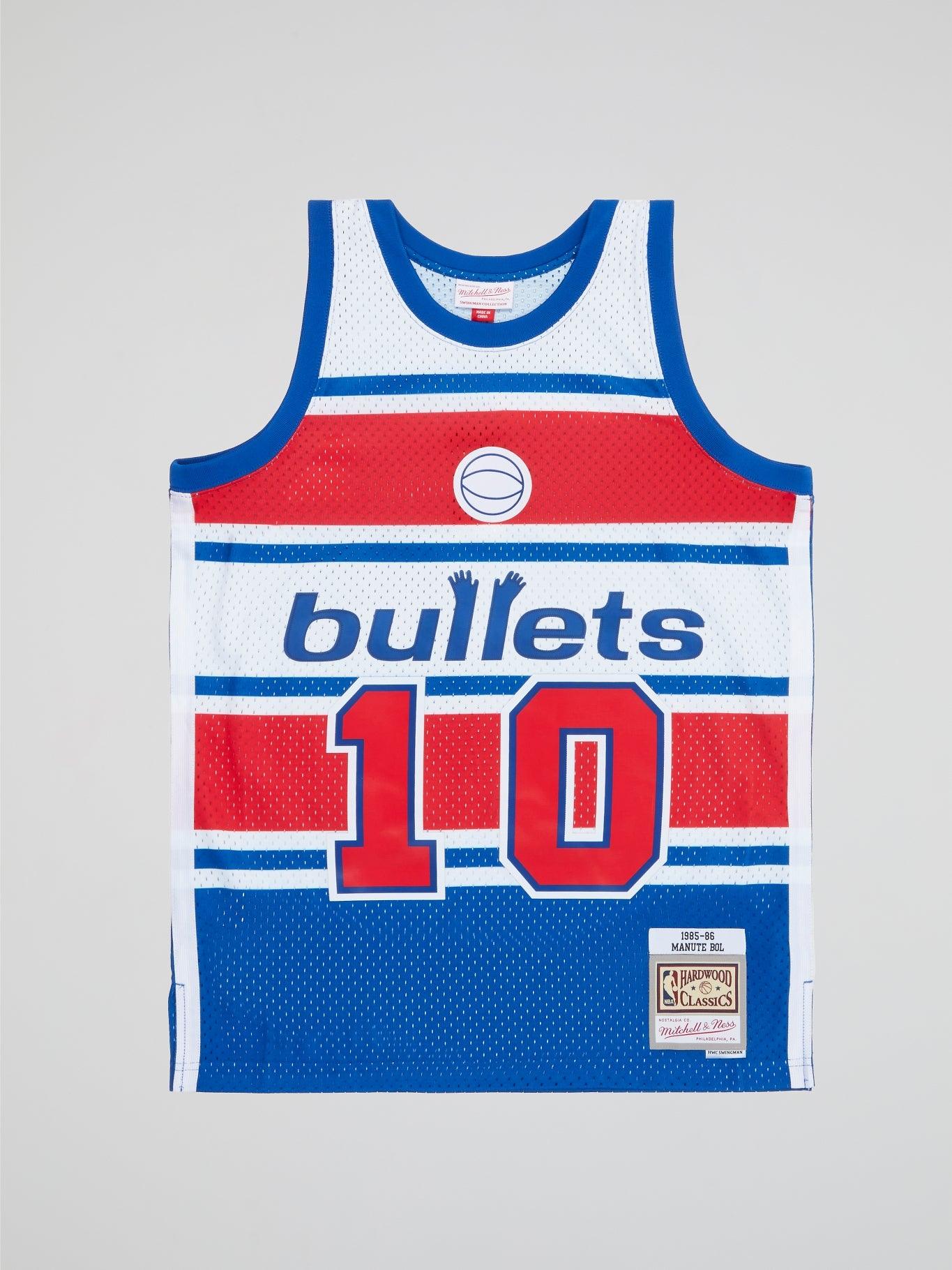 Mitchell and Ness NBA Swingman Jersey Bullets 1985 Manute Bol
