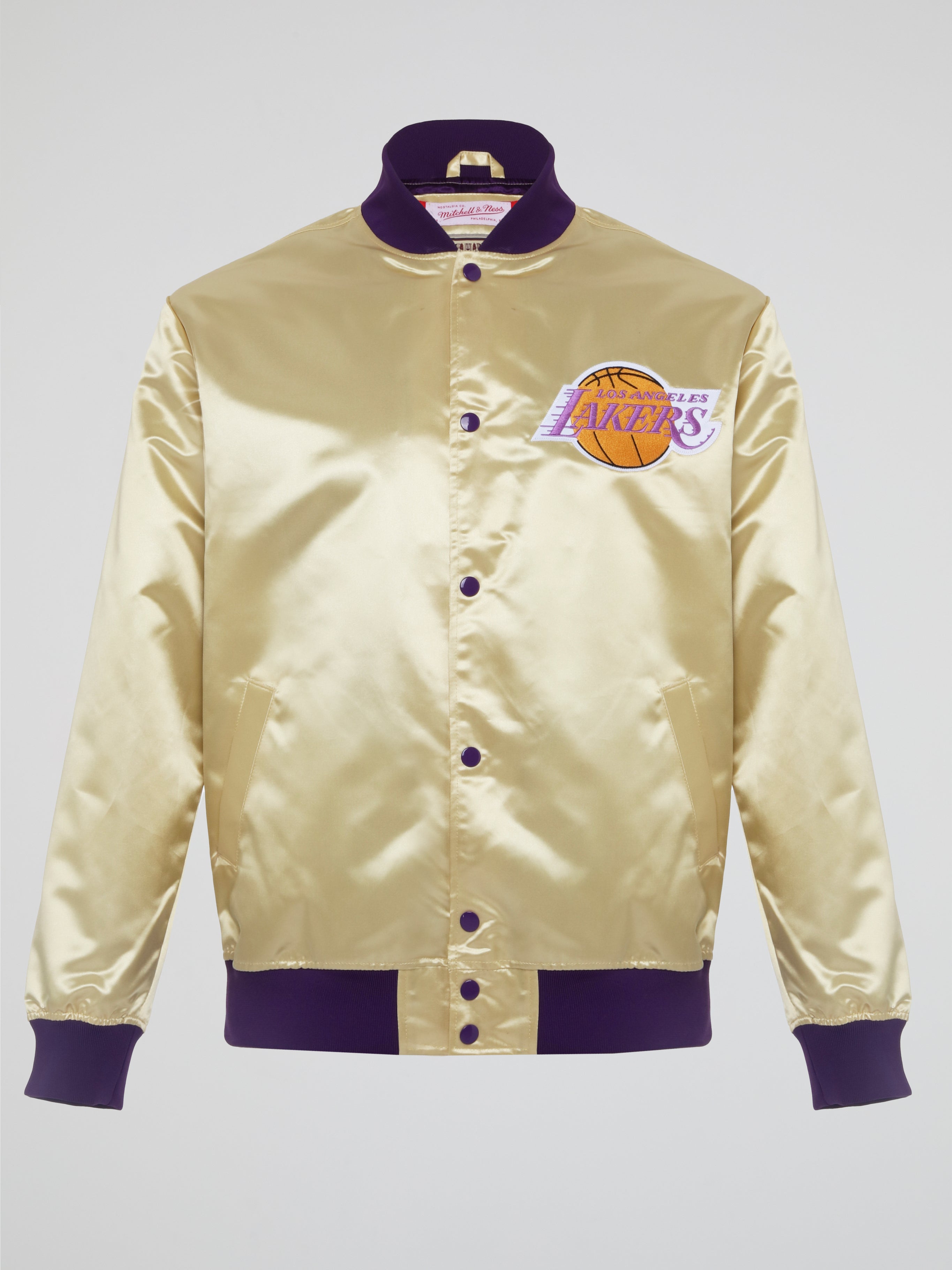 Mitchell & Ness Knicks Fashion Gold Lightweight Satin Jacket