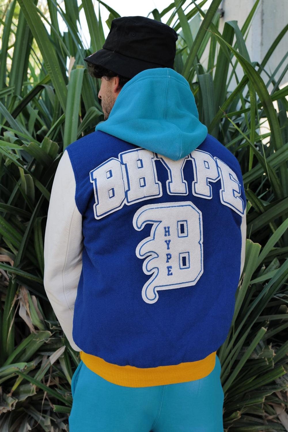 BHYPE VARSITY COLLECTION JACKET BLUE/WHITE - B-Hype Society