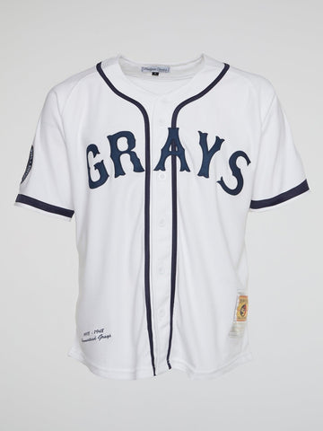 Headgear - Grays White NL Baseball Jersey