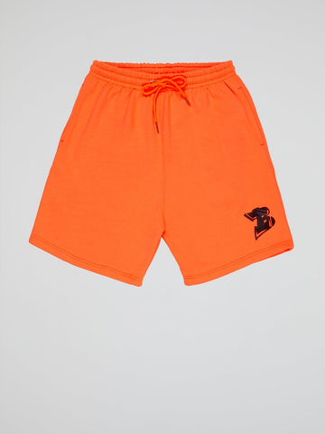 Bhype Society - Neon Orange Shorts Bhype Logo Essentials