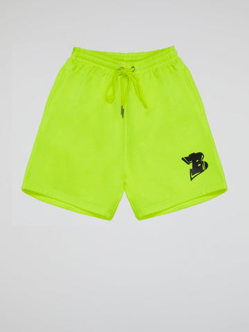 Bhype Society - Neon Yellow Shorts Bhype Logo Essentials