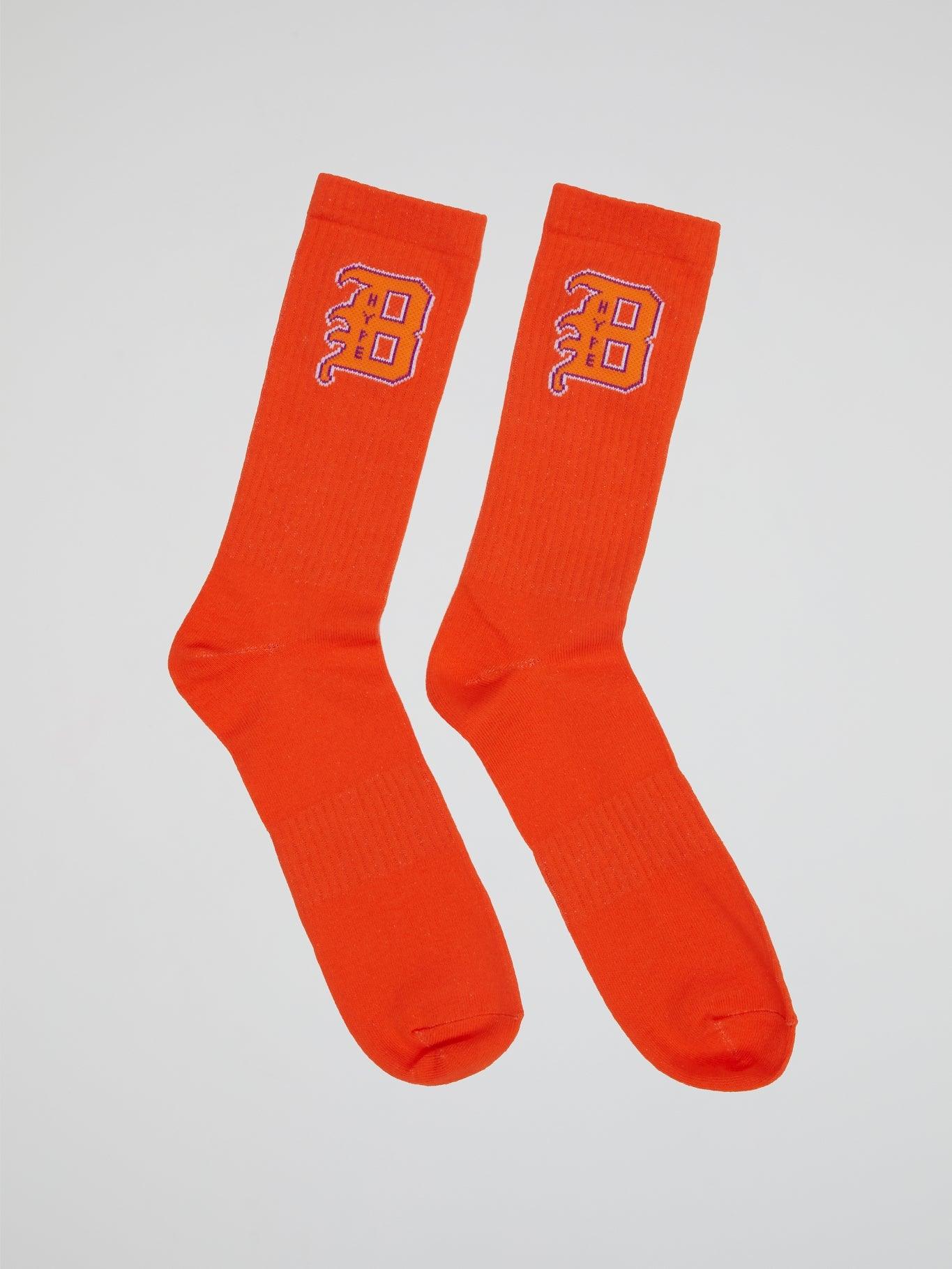 Varsity B Socks Orange - B-Hype Society