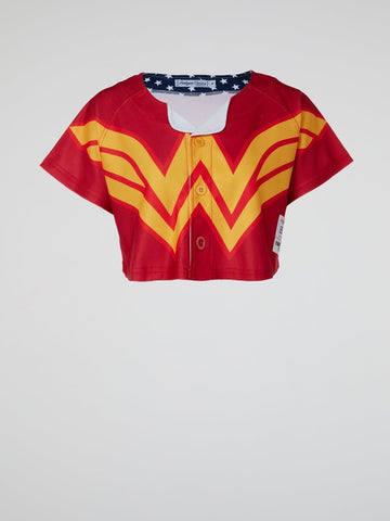 Headgear - Wonder Woman Red Baseball Jersey