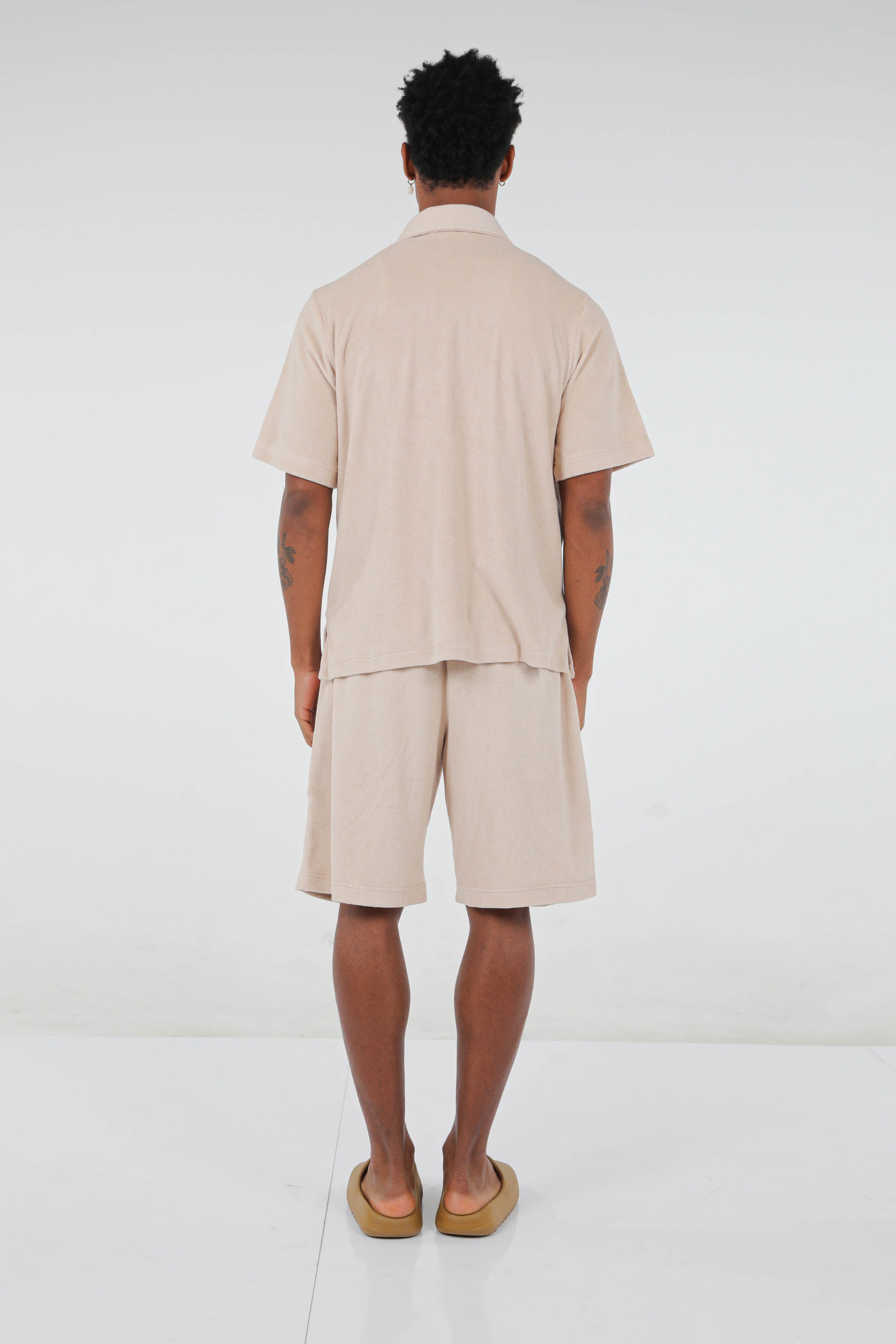 BHYPE SOCIETY BEIGE SOFT TOWELLING SHORT