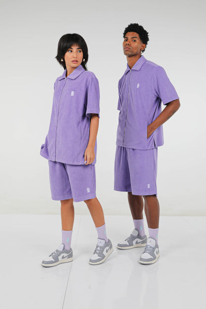 BHYPE SOCIETY PURPLE SOFT TOWELLING SHORT