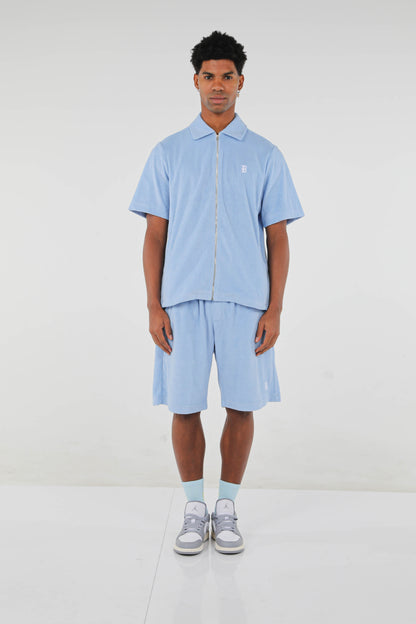 BHYPE SOCIETY BLUE SOFT TOWELLING SHORT