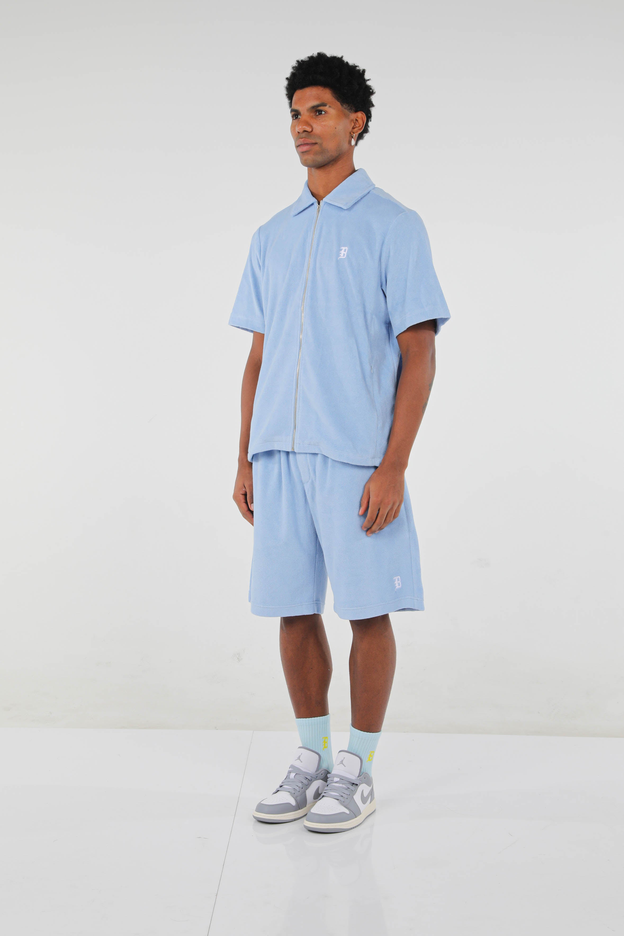 BHYPE SOCIETY BLUE SOFT TOWELLING SHORT