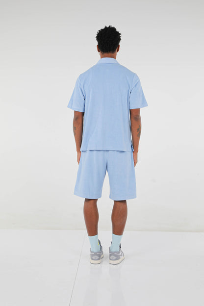 BHYPE SOCIETY BLUE SOFT TOWELLING SHORT