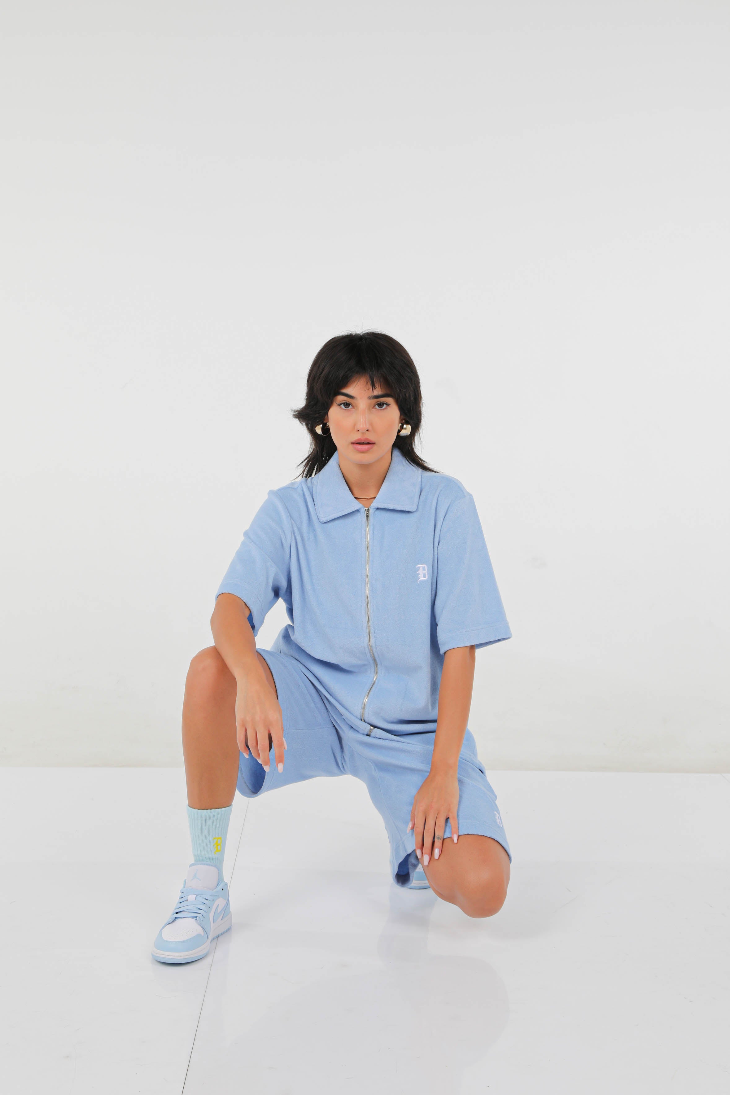 BHYPE SOCIETY BLUE SOFT TOWELLING SHORT