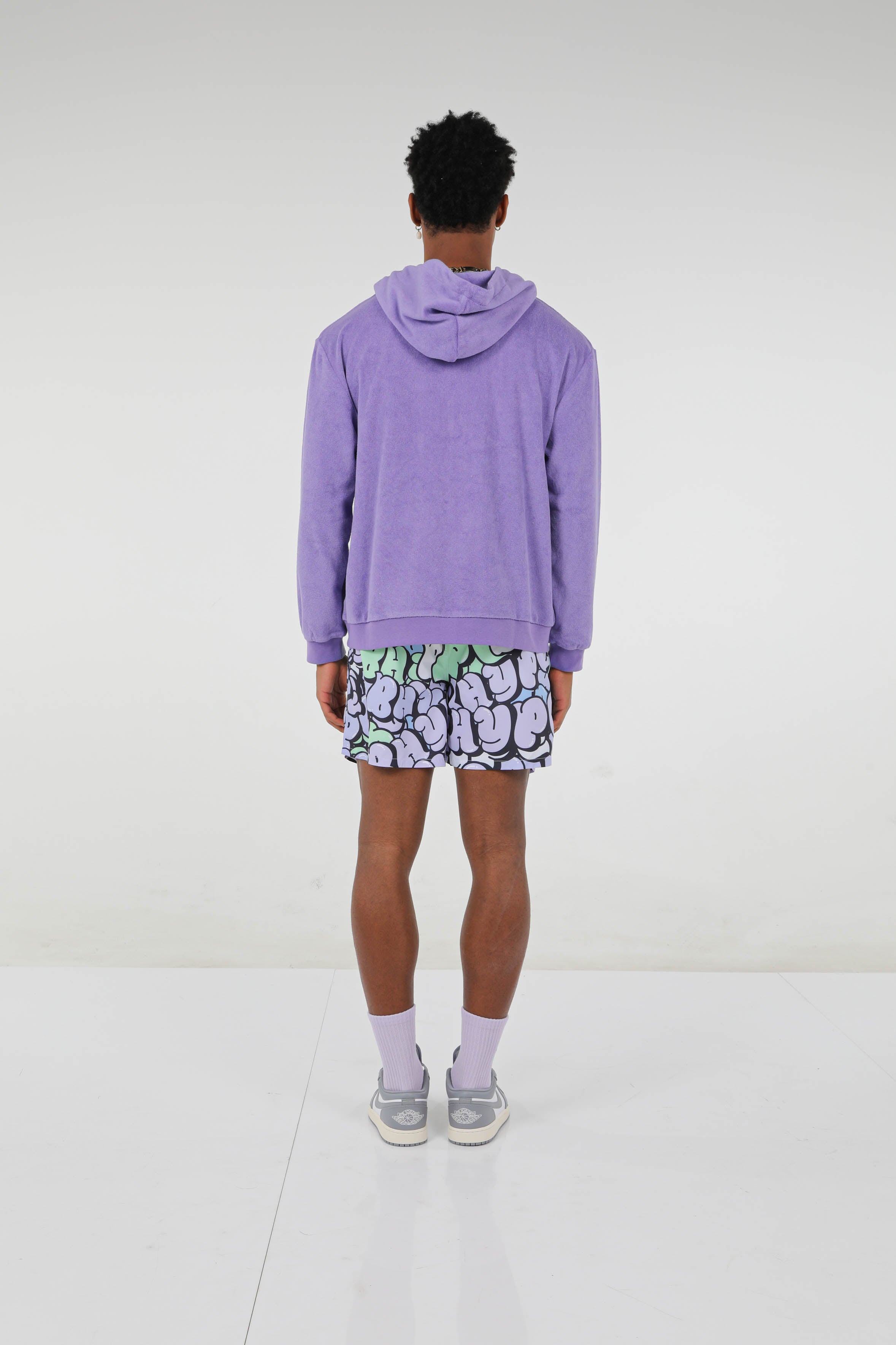 BHYPE SOCIETY PURPLE SOFT TOWELLING ZIPPED HOODIE