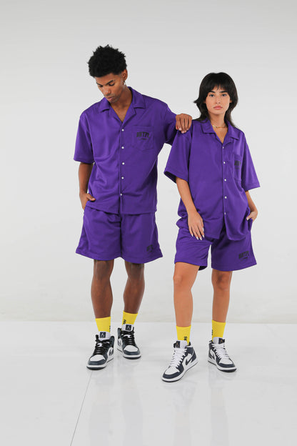 BHYPE SOCIETY PURPLE MESH SHORT & SHIRT SET