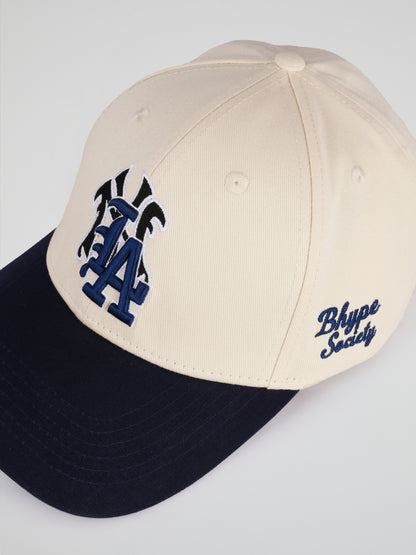 BHYPE SOCIETY BEIGE HAT - BLUE CITY LOGOS