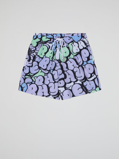 BHYPE SOCIETY BLUE BUBBLE SWIM SHORT