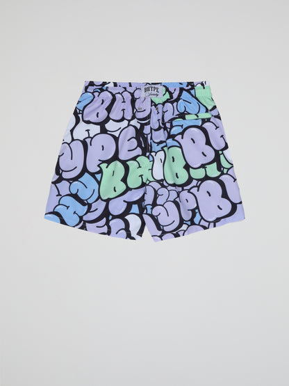 BHYPE SOCIETY BLUE BUBBLE SWIM SHORT