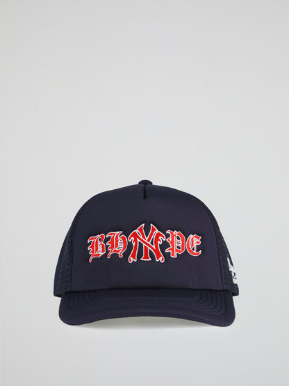 BHYPE SOCIETY MARINE BLUE TRUCKER HAT - CITIES LOGOS