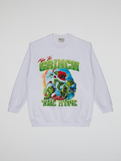 BHYPE SOCIETY x THE GRINCH WHITE SWEATSHIRT