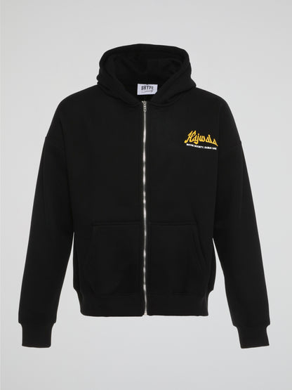 BHYPE SOCIETY HAJWALA BLACK ZIPPED HOODIE CLUB