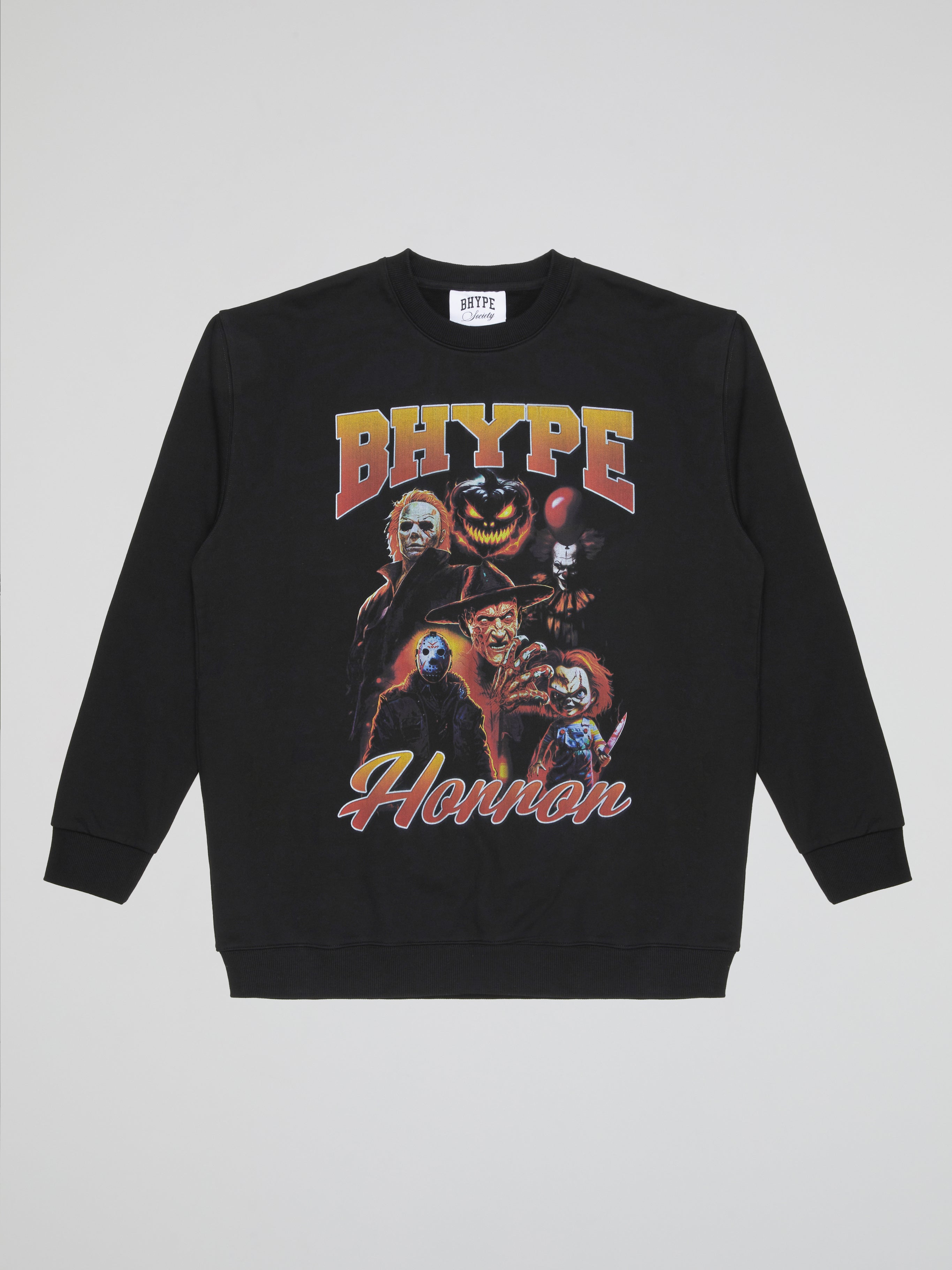 BHYPE SOCIETY BLACK CREW NECK SWEATSHIRT HORROR CLUB