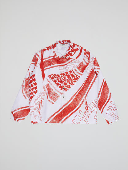 BHYPE SOCIETY RED & WHITE JACKET - KEFFIYEH COLLECTION