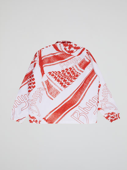 BHYPE SOCIETY RED & WHITE JACKET - KEFFIYEH COLLECTION