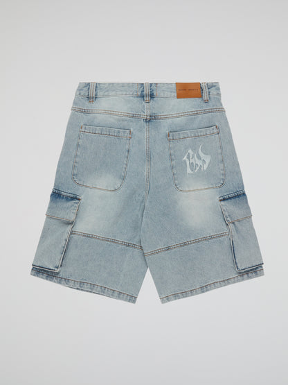 BHYPE SOCIETY LIGHT BLUE DENIM SHORTS