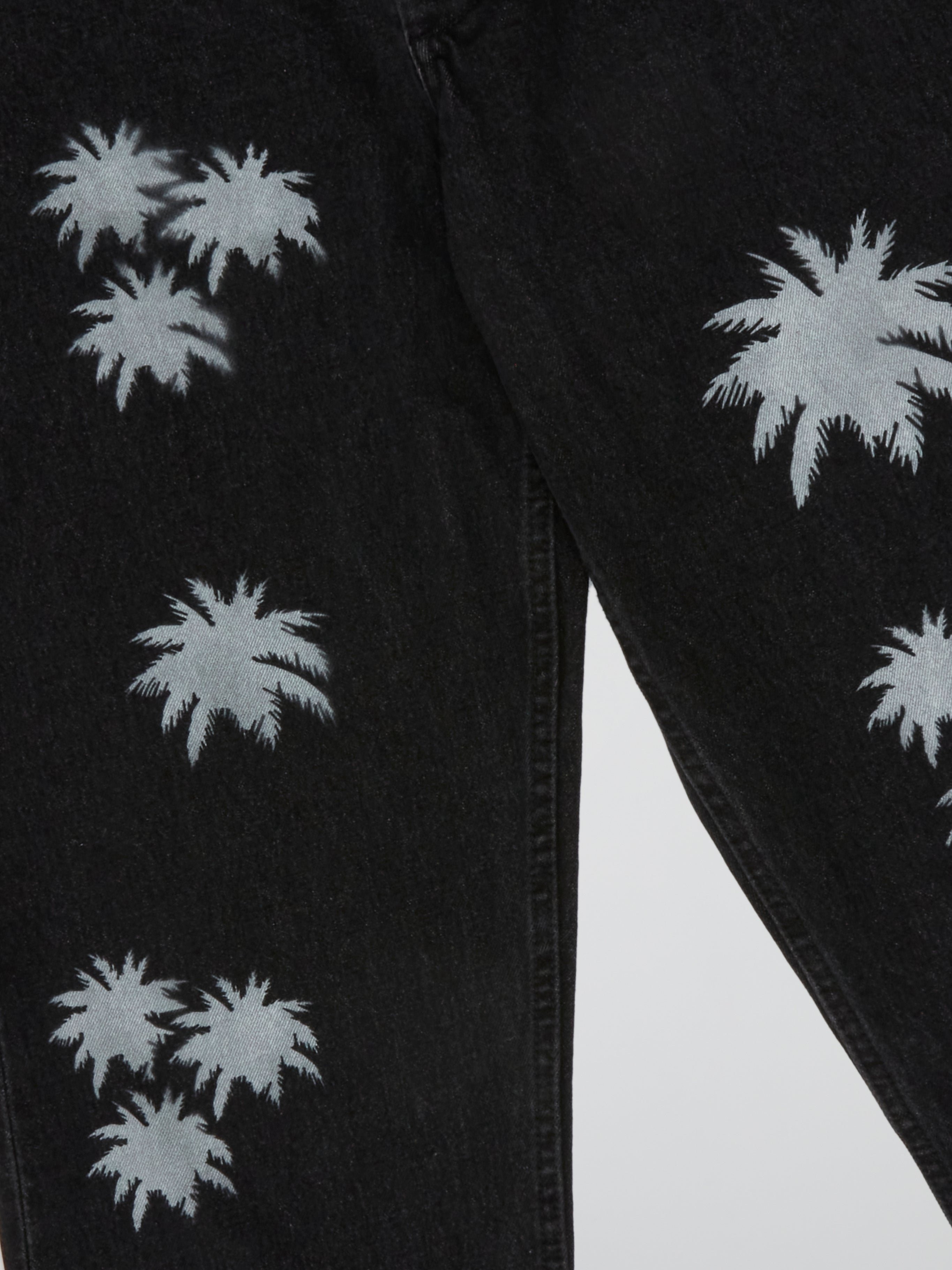 BHYPE SOCIETY BLACK DENIM JEANS - PALM LOGOS