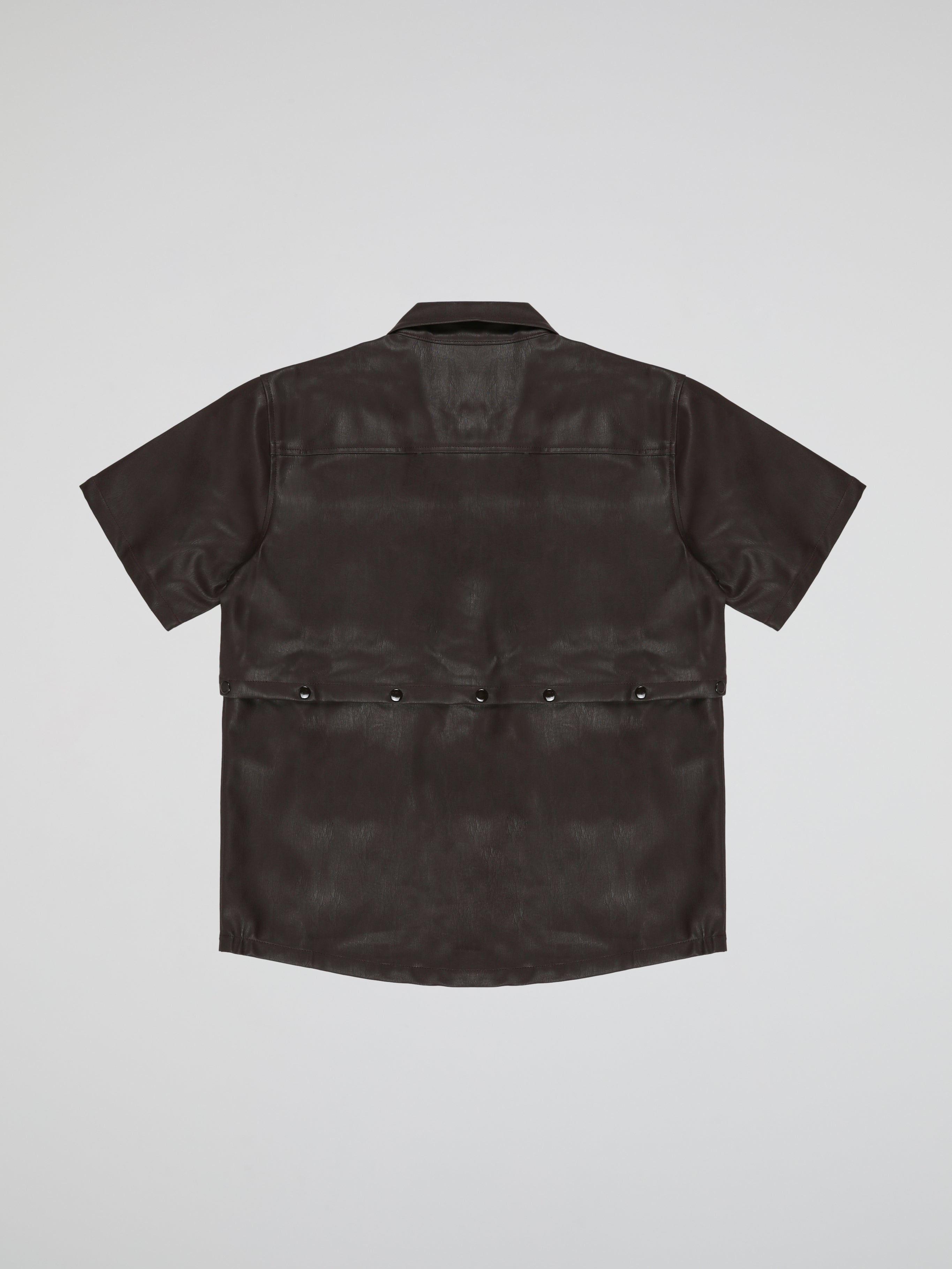 BHYPE DARK BROWN LEATHER DETACHABLE SHIRT