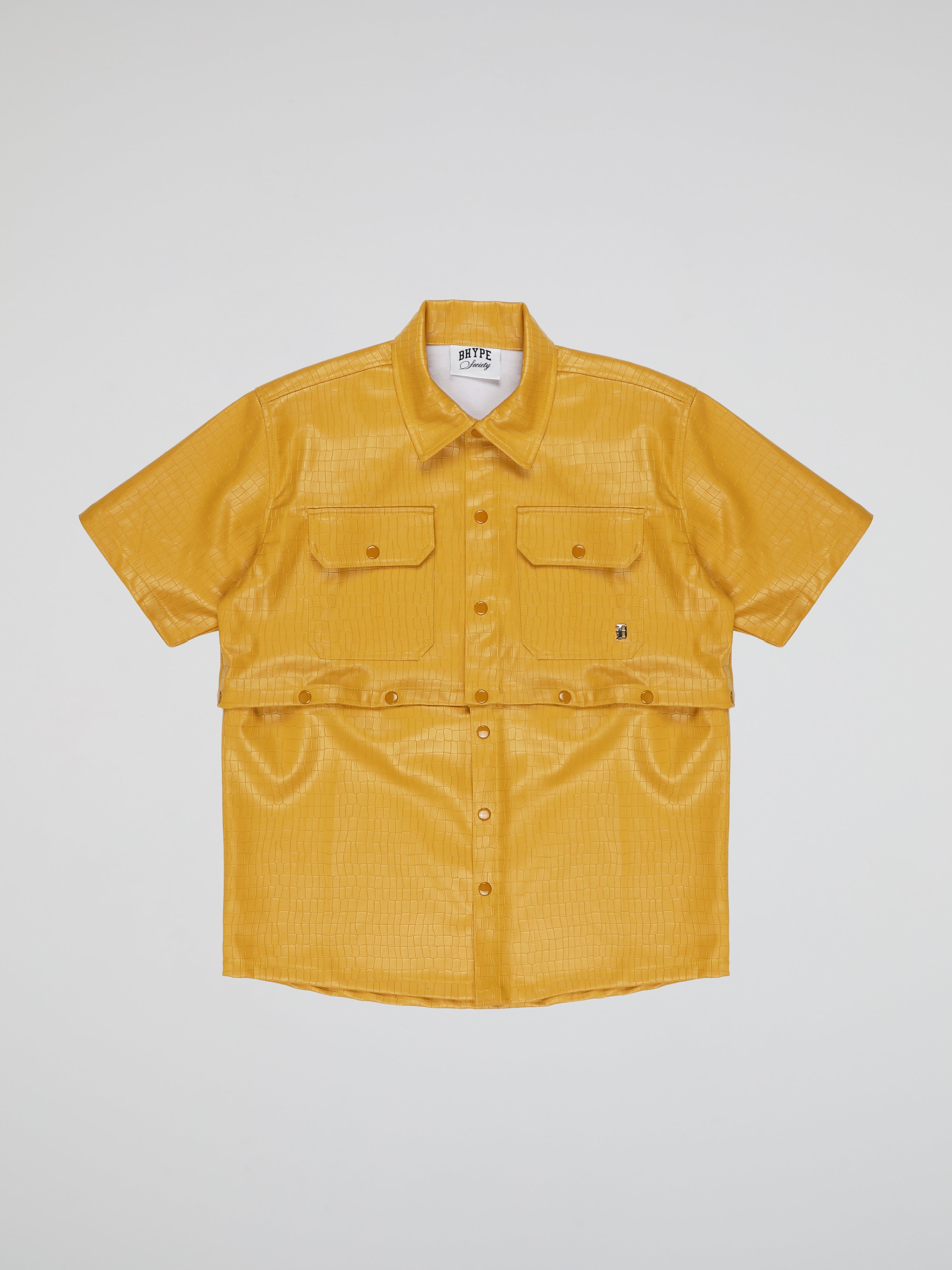 BHYPE YELLOW CROCO LEATHER DETACHABLE SHIRT