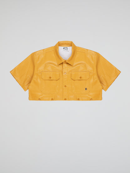 BHYPE YELLOW CROCO LEATHER DETACHABLE SHIRT