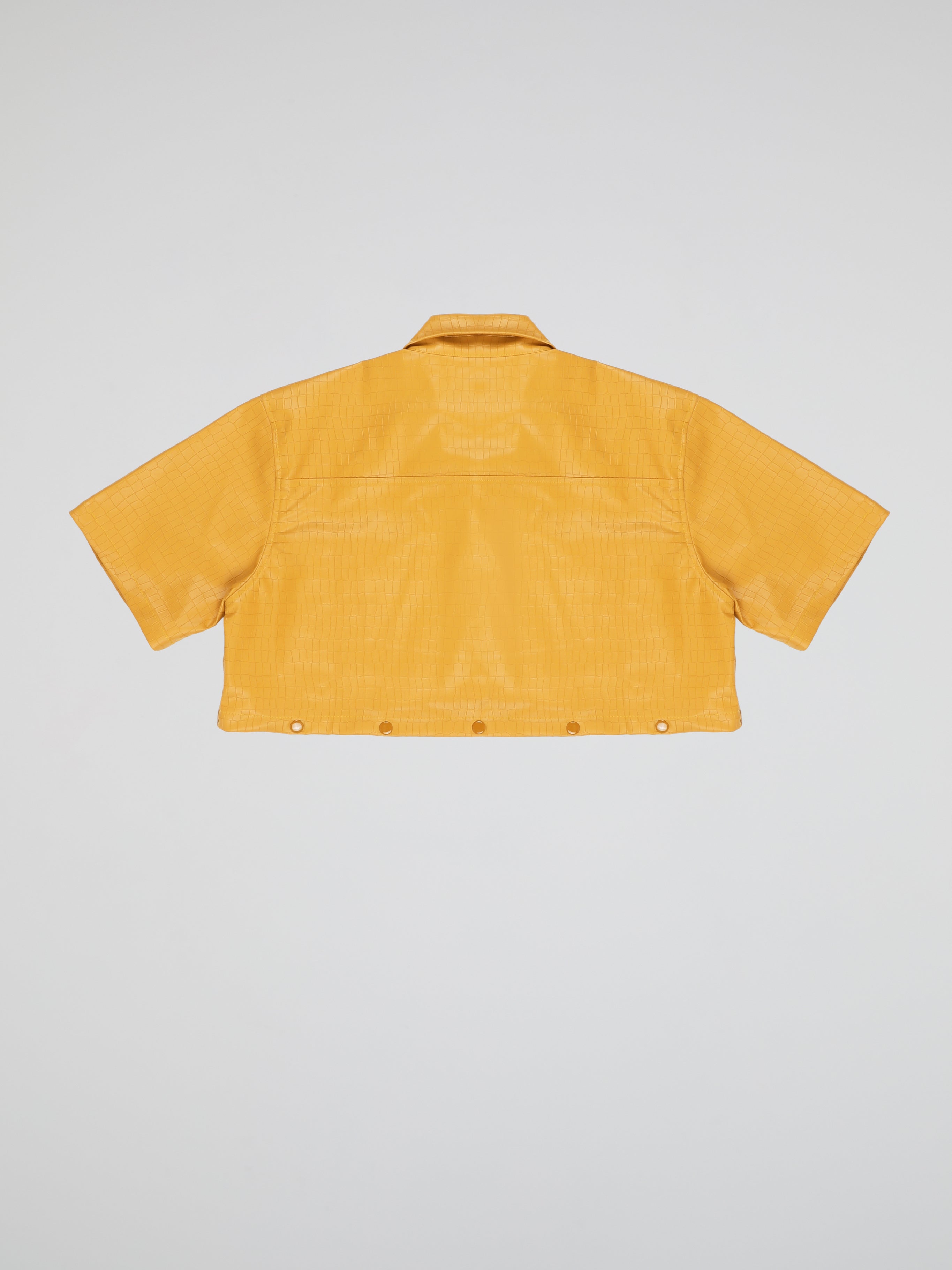 BHYPE YELLOW CROCO LEATHER DETACHABLE SHIRT