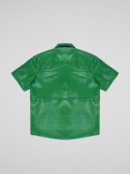 BHYPE GREEN LEATHER DETACHABLE SHIRT