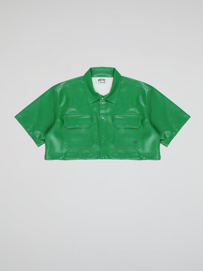 BHYPE GREEN LEATHER DETACHABLE SHIRT