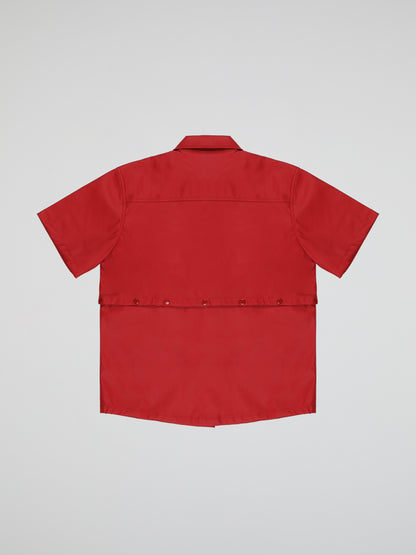 BHYPE RED LEATHER DETACHABLE SHIRT