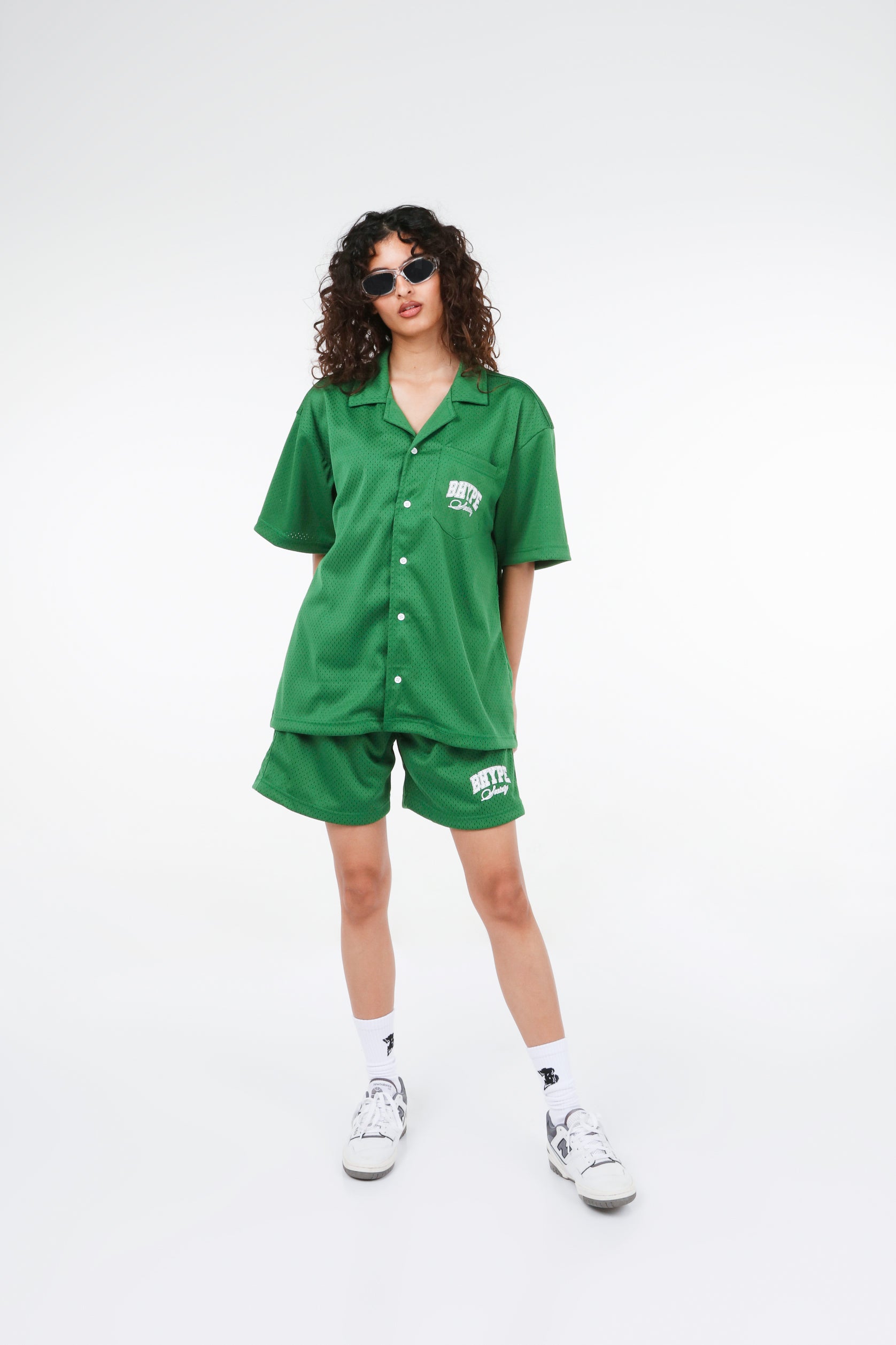 BHYPE SOCIETY GREEN MESH SHORT & SHIRT SET