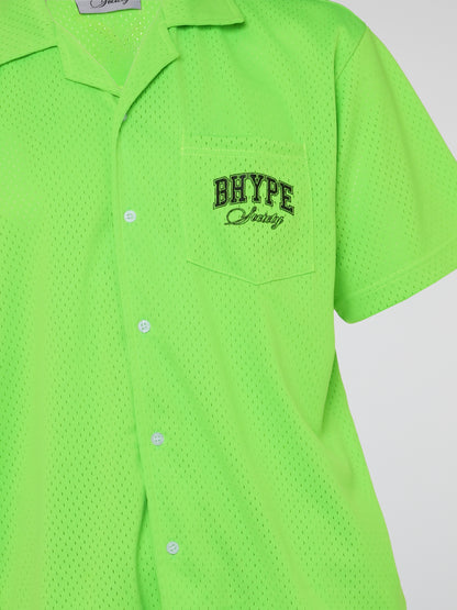 BHYPE SOCIETY NEON GREEN MESH SHORT & SHIRT SET