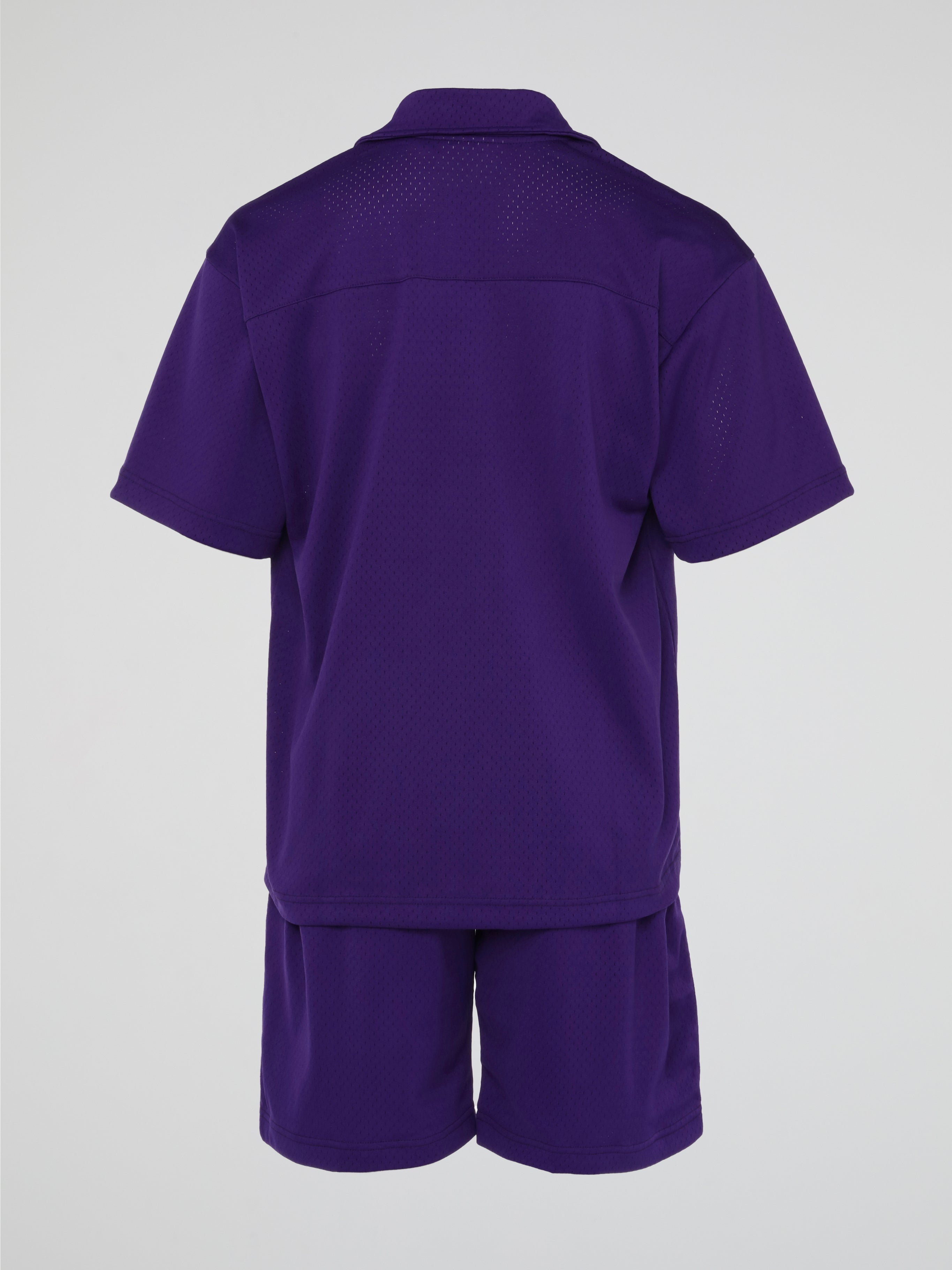 BHYPE SOCIETY PURPLE MESH SHORT & SHIRT SET