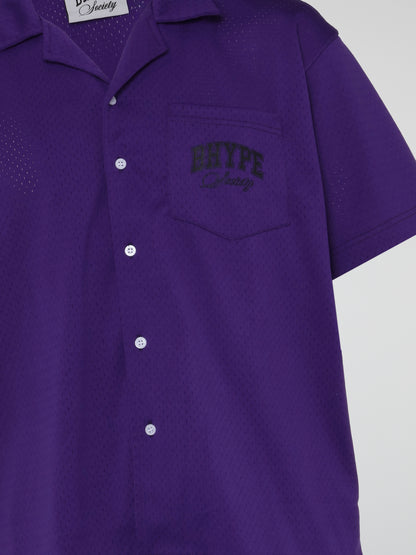 BHYPE SOCIETY PURPLE MESH SHORT & SHIRT SET