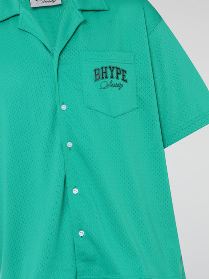 BHYPE SOCIETY TURQUOISE BLUE MESH SHORT & SHIRT SET