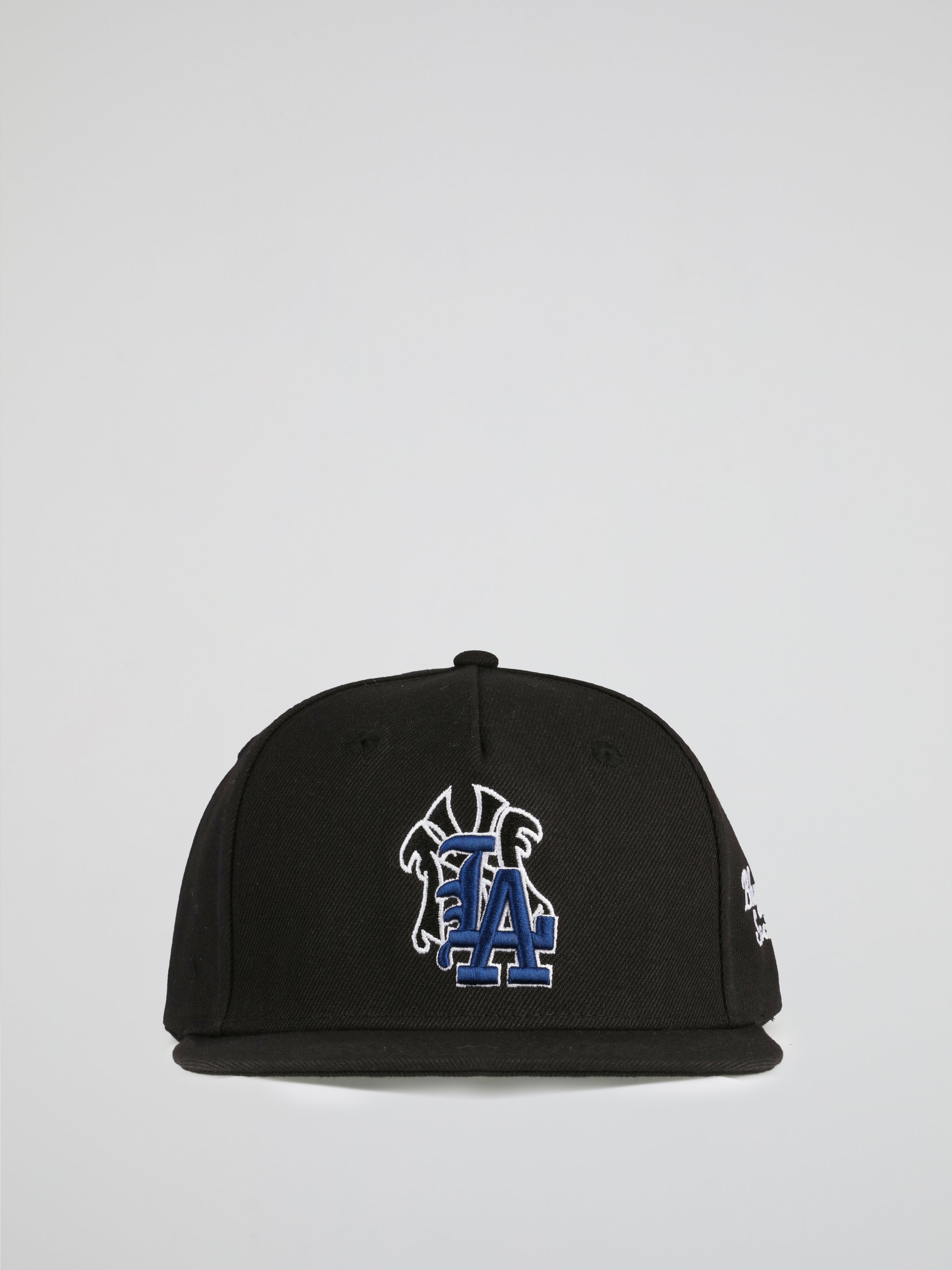 BHYPE SOCIETY BLACK HAT - NYLA BLUE LOGOS