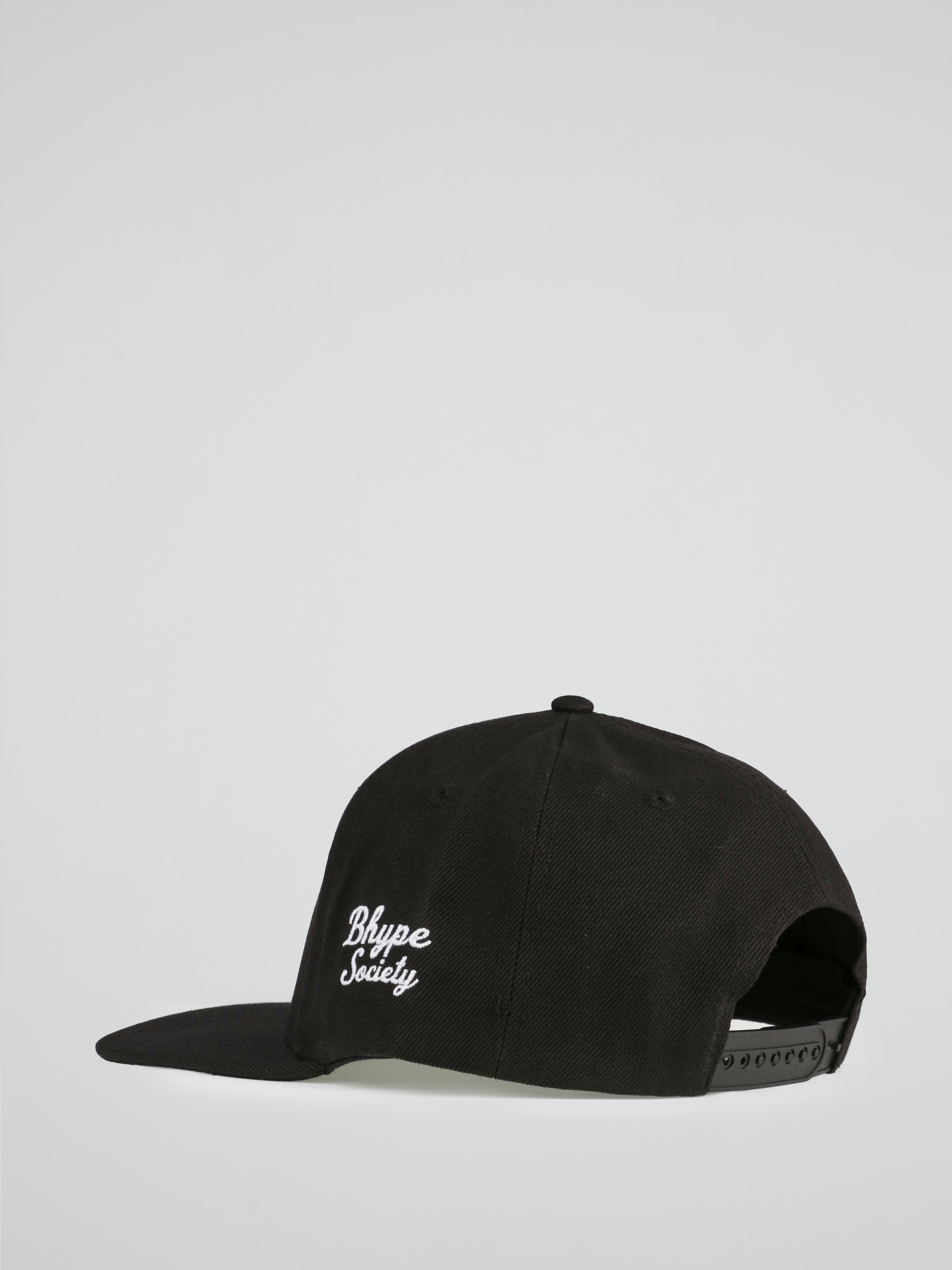 BHYPE SOCIETY BLACK HAT - NYLA BLUE LOGOS