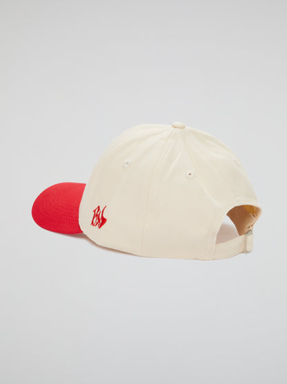 BHS BEIGE HAT & RED VISOR #2