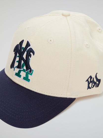 BHS BEIGE HAT & NAVY BLUE VISOR #2