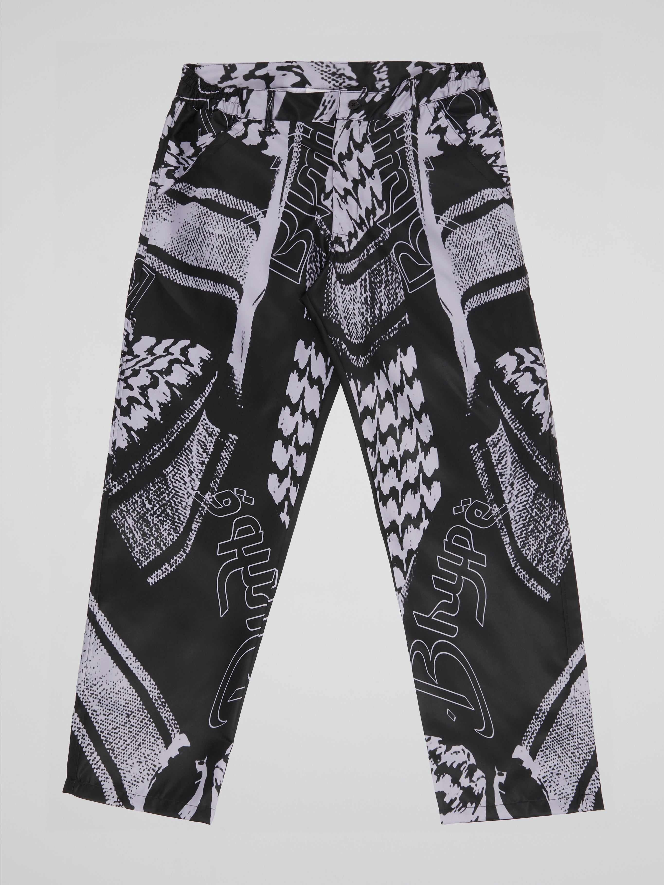 BHYPE SOCIETY BLACK & WHITE PANTS - KEFFIYEH COLLECTION