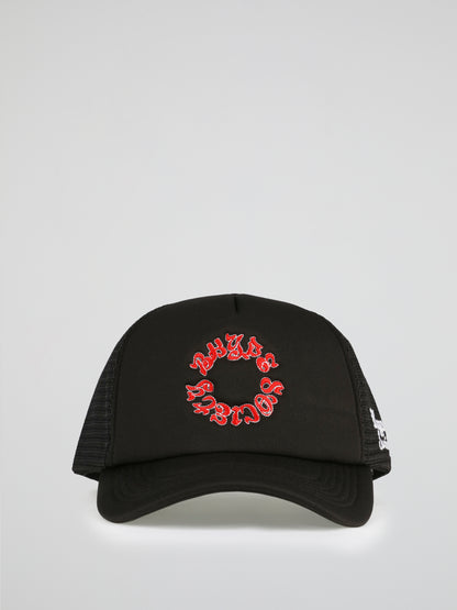 BHYPE SOCIETY BLACK TRUCKER HAT - REVERSE LOGO