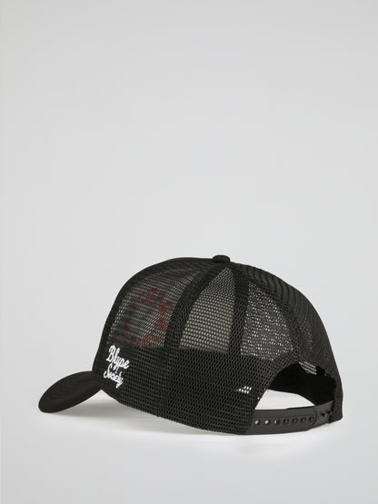 BHYPE SOCIETY BLACK TRUCKER HAT - REVERSE LOGO