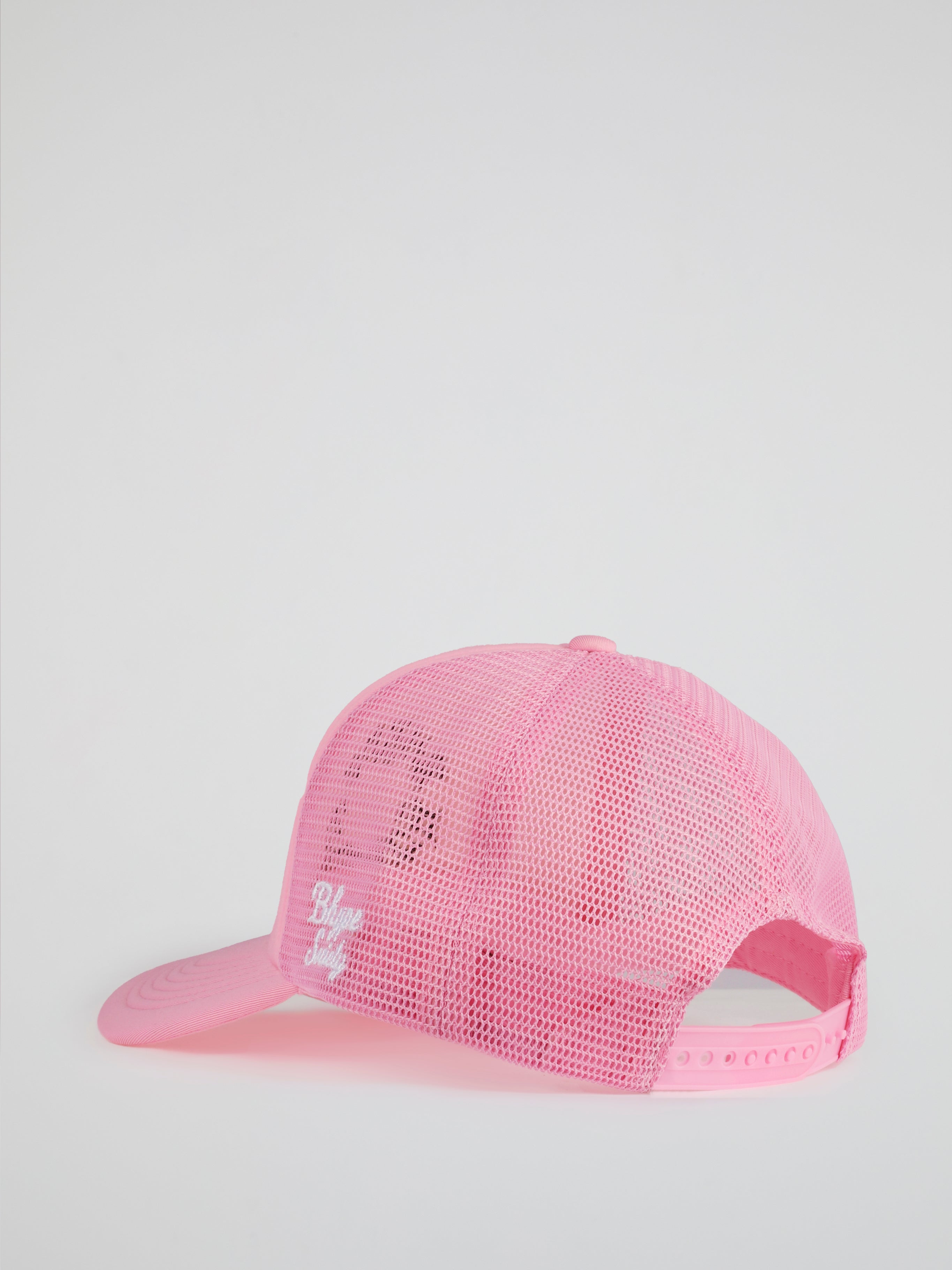 BHYPE SOCIETY PINK TRUCKER HAT - REVERSE LOGO