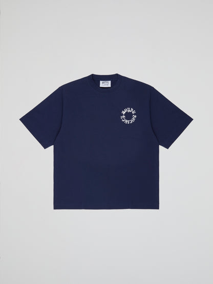 BHYPE SOCIETY NAVY BLUE TSHIRT REVERSE LOGO