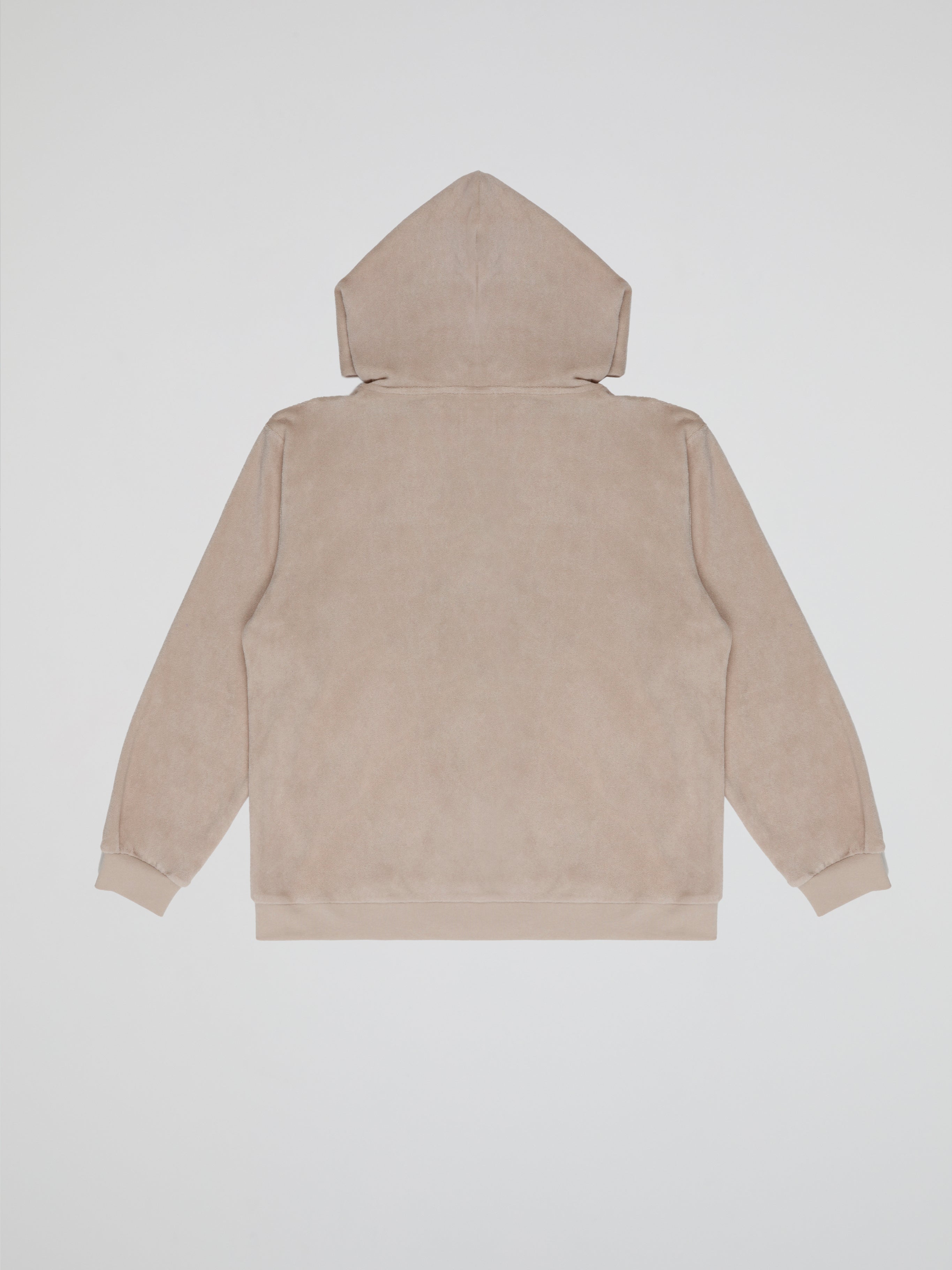 BHYPE SOCIETY BEIGE SOFT TOWELLING ZIPPED HOODIE